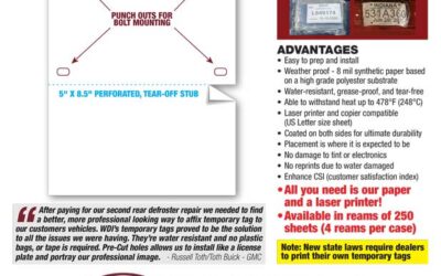 The Perfect Solution for Printing Temporary License Plate Tags